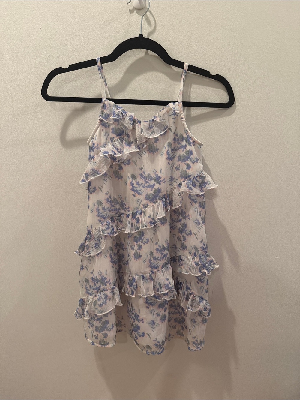 Abercrombie Blue Floral Ruffle Sundress